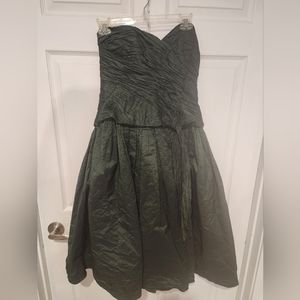 Dark Green strapless cocktail dress with bow by JS Collections